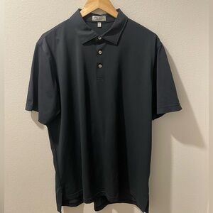 Men's Black Peter Millar Summer Comfort Polo Shirt Large